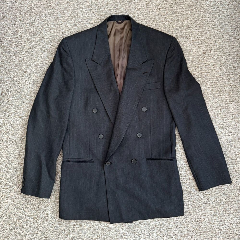 Di Mitri Vintage Wool Men's Blazer Gray 40L‎ Business Single Breasted